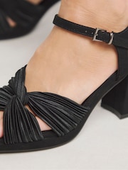 JD Williams Black Extra Wide Fit Cross-Over Detail Heeled Sandals - Image 3 of 4