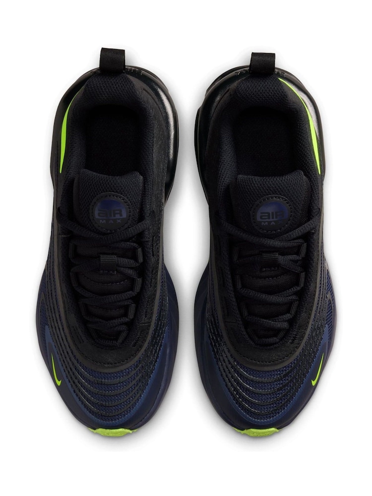 Nike Black Navy Volt Youth Air Max Fire Trainers - Image 12 of 12