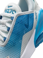Nike White/Court Blue Junior Air Max 270 Trainers - Image 11 of 11