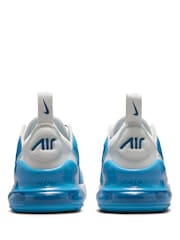 Nike White/Court Blue Junior Air Max 270 Trainers - Image 6 of 11