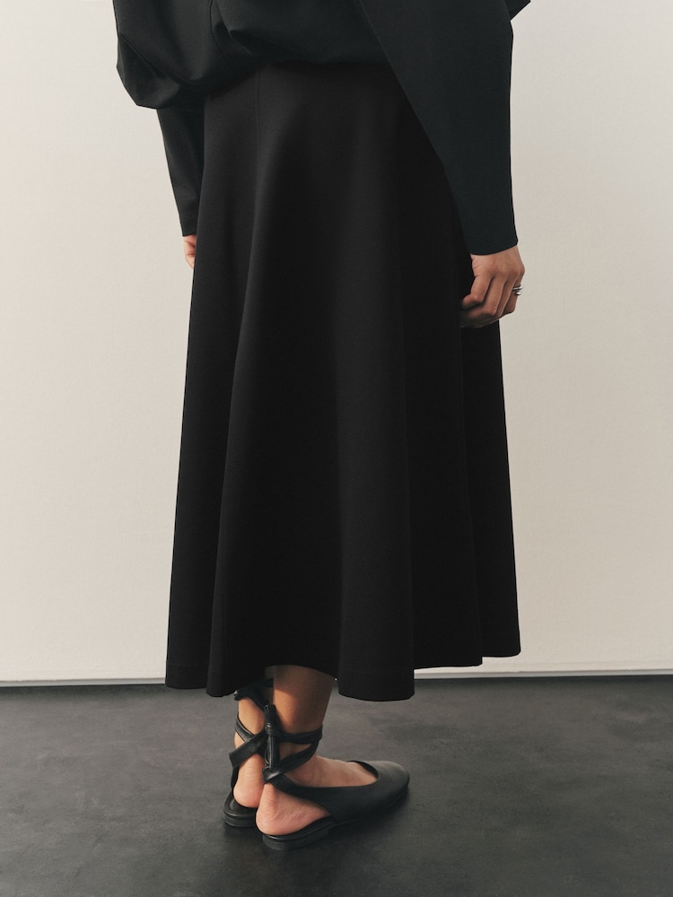 Nothing Ordinary Black Sculpt A Line Midi Skirt - Image 2 of 8