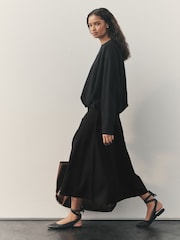Nothing Ordinary Black Sculpt A Line Midi Skirt - Image 3 of 8