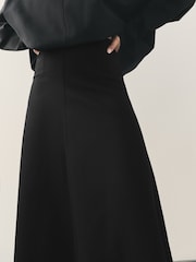 Nothing Ordinary Black Sculpt A Line Midi Skirt - Image 5 of 8