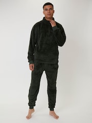 Loungeable Green Sherpa Lounge Joggers - Image 1 of 4
