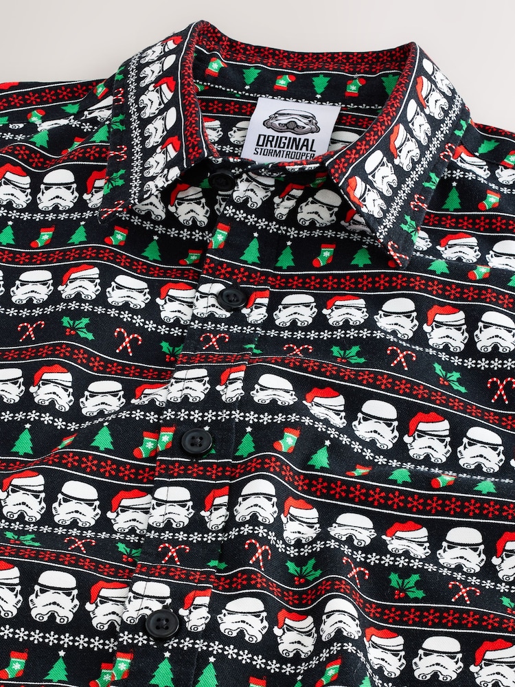 Black Stormtrooper Christmas Printed Long Sleeve Shirt - Image 3 of 3