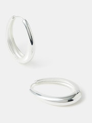 Accessorize Silver Tone Clasp Hoop Earrings - Image 1 of 1