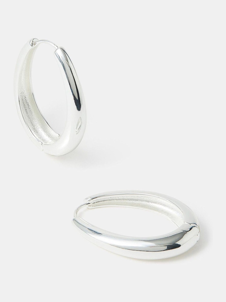 Accessorize Silver Tone Clasp Hoop Earrings - Image 1 of 1