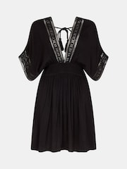 Accessorize Black Crochet Trim Kaftan - Image 1 of 1