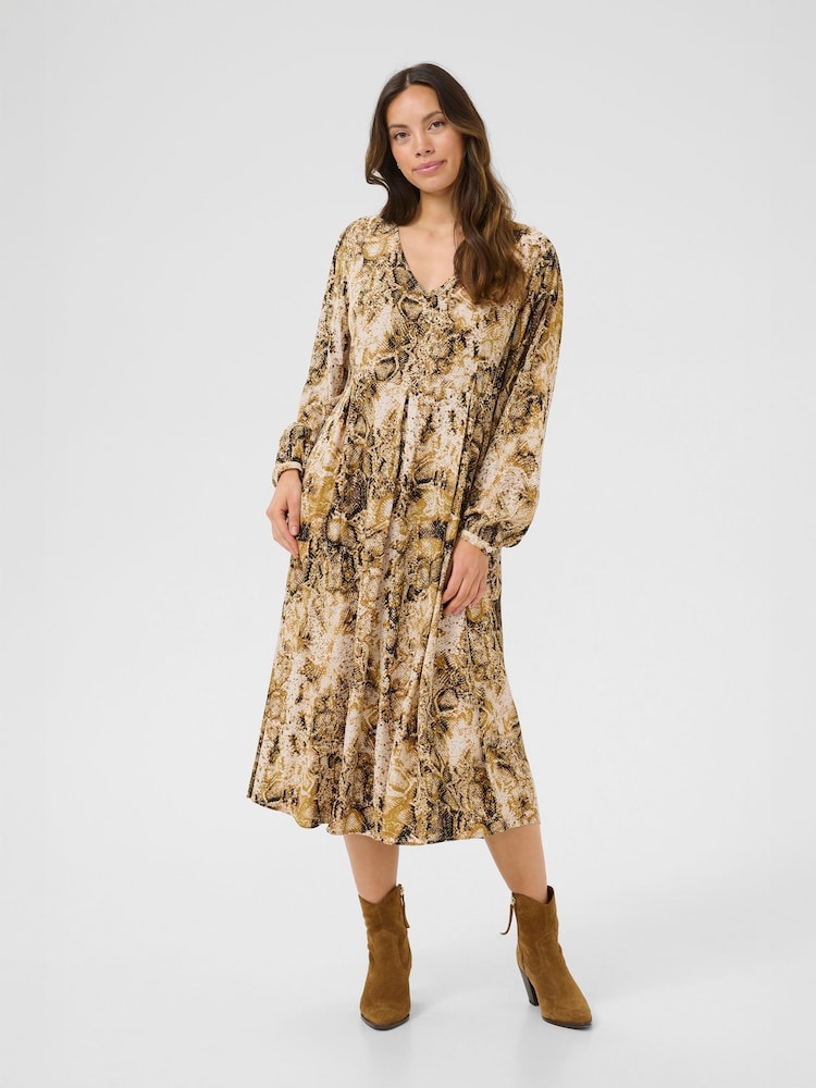 Cream CRAyda Long Sleeve Midi Black Dress - Image 1 of 5