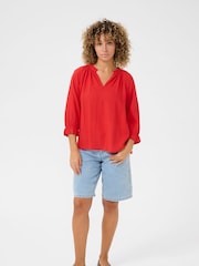 Cream Red CRVenta V-Neck 3/4 Sleeve Blouse - Image 2 of 5
