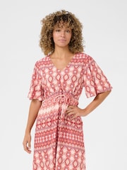 Cream Red CRTiah V-Neck Short Sleeve Dress - Image 1 of 5