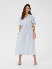 Cream Blue CRLori V-Neck Short Sleeve Midi Dress - Image 1 of 5
