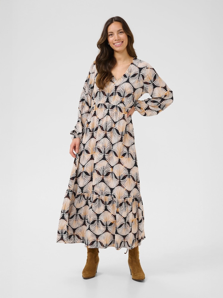 Cream CRTiah V-Neck Maxi Black Dress - Image 1 of 5