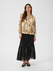 Cream CRAyda Long Sleeve Patterned Black Shirt - Image 3 of 6