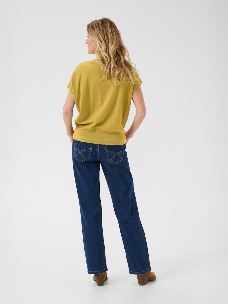 Cream Green CRDela Knit Short Sleeve Top - Image 2 of 6 Cream Green CRDela Knit Short Sleeve Top - Image 2 of 6