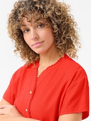 Cream Red CRLori Short Sleeve V-Neck Lace Shirt - Image 4 of 6