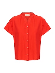 Cream Red CRLori Short Sleeve V-Neck Lace Shirt - Image 5 of 6