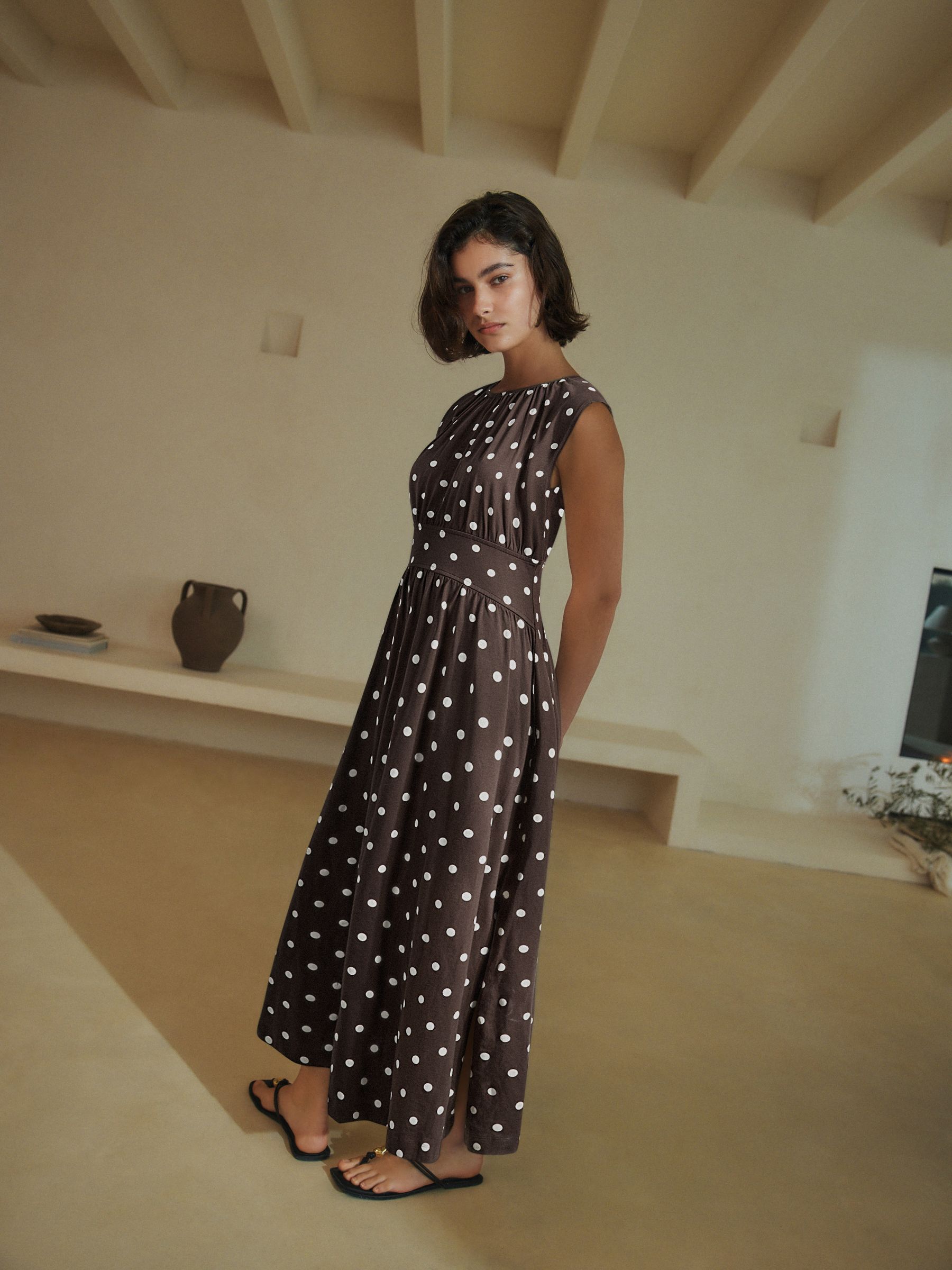 Buy Chocolate Brown Polka Dot Midi Dress from Next USA Buy Chocolate Brown Polka Dot Midi Dress from Next USA