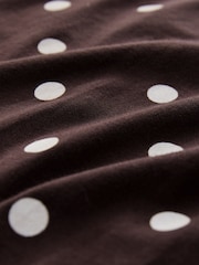 Brown/Cream Jersey Waisted Summer Midi Dress - Image 3 of 3