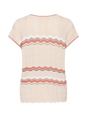 Cream CRTommin Short Sleeve V-Neck Knit Black Top - Image 5 of 5