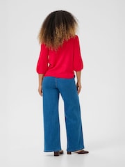 Cream Red CRVillea Pleated Sleeve Jumper - Image 3 of 6