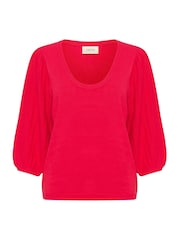 Cream Red CRVillea Pleated Sleeve Jumper - Image 5 of 6