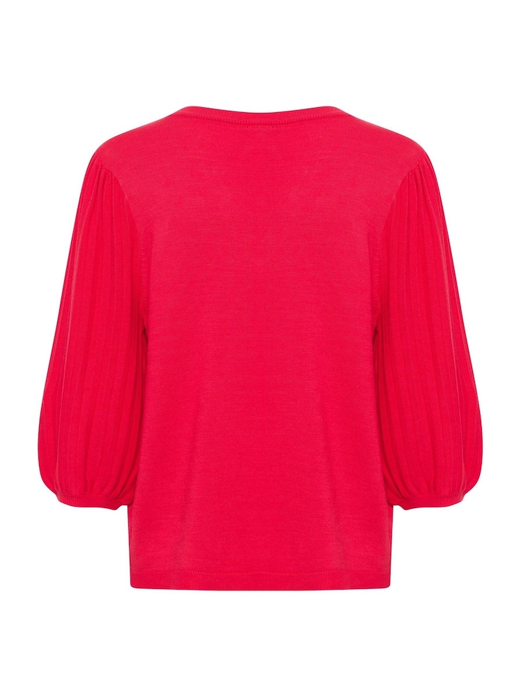 Cream Red CRVillea Pleated Sleeve Jumper - Image 6 of 6