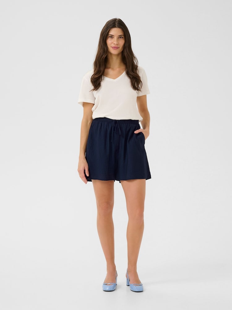 Cream Blue CRLori Drawstring Waist Shorts - Image 2 of 6 Cream Blue CRLori Drawstring Waist Shorts - Image 2 of 6