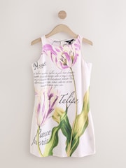 White/Purple Jersey Shift Dress - Image 1 of 5