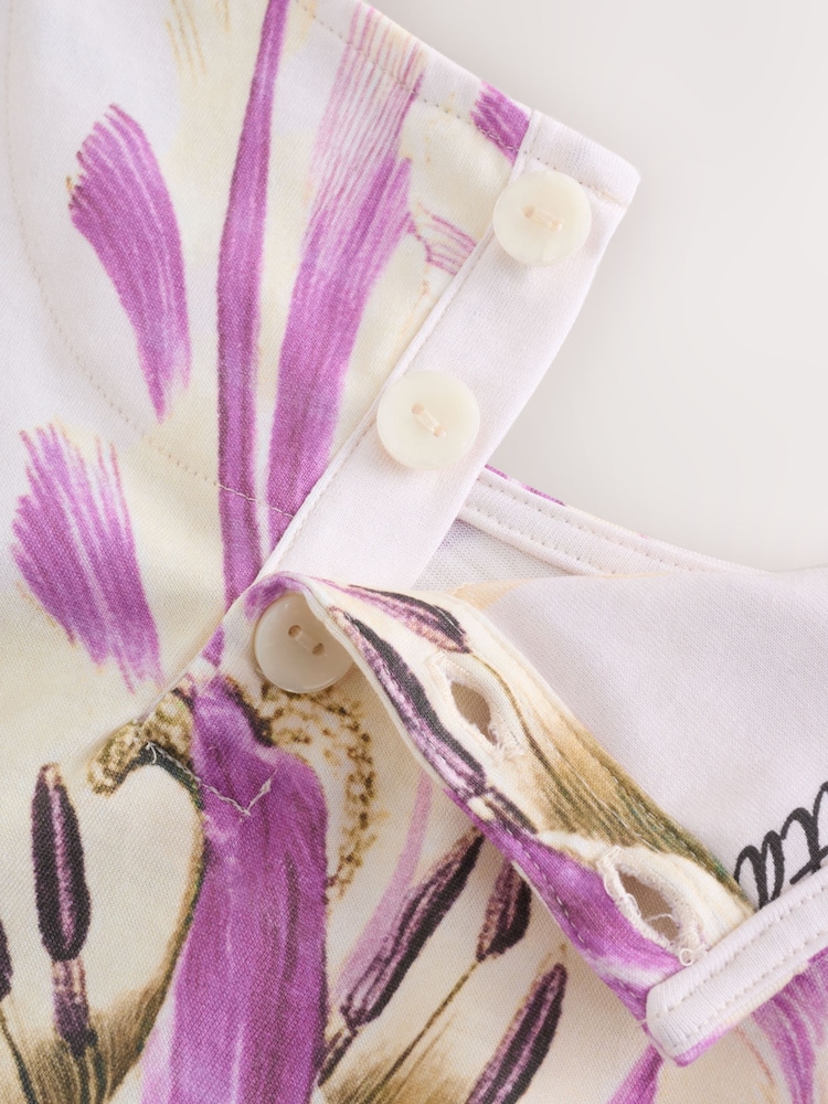 White/Purple Jersey Shift Dress - Image 2 of 5