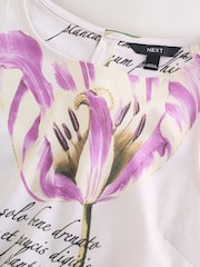 White/Purple Jersey Shift Dress - Image 3 of 5