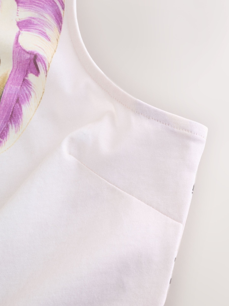 White/Purple Jersey Shift Dress - Image 5 of 5