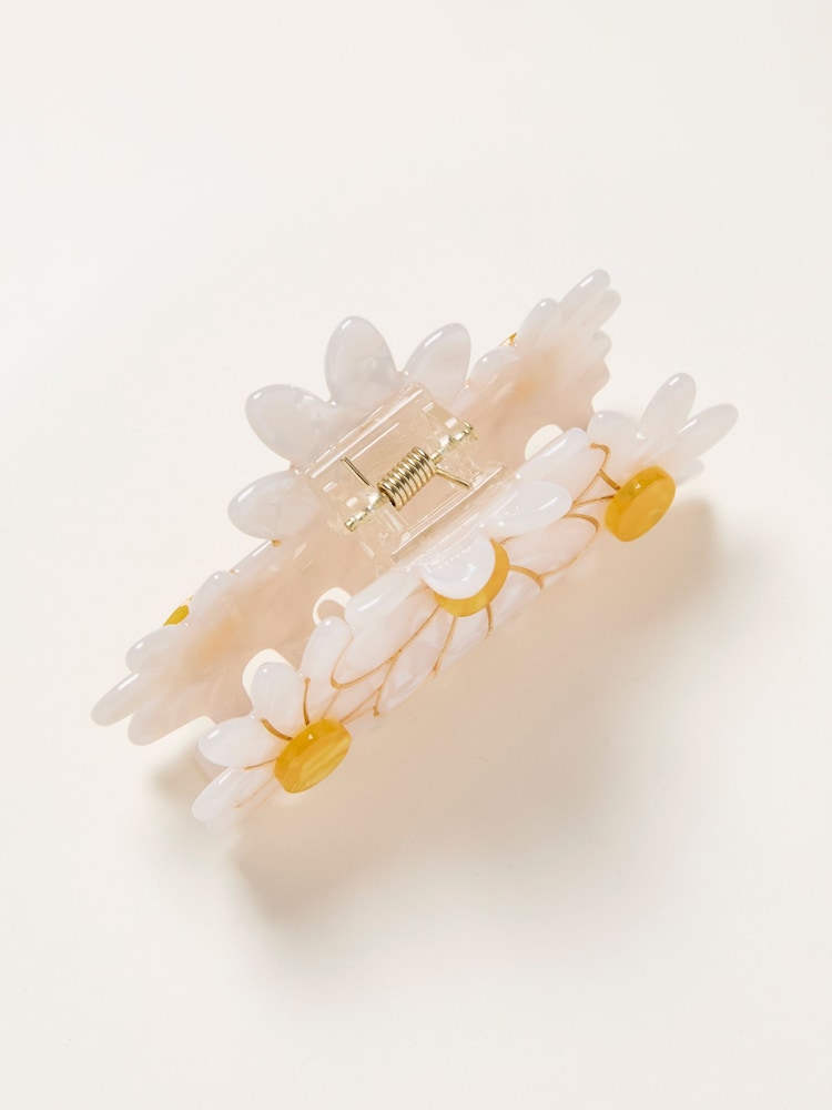 FatFace White Daisy Claw Clip - Image 3 of 3