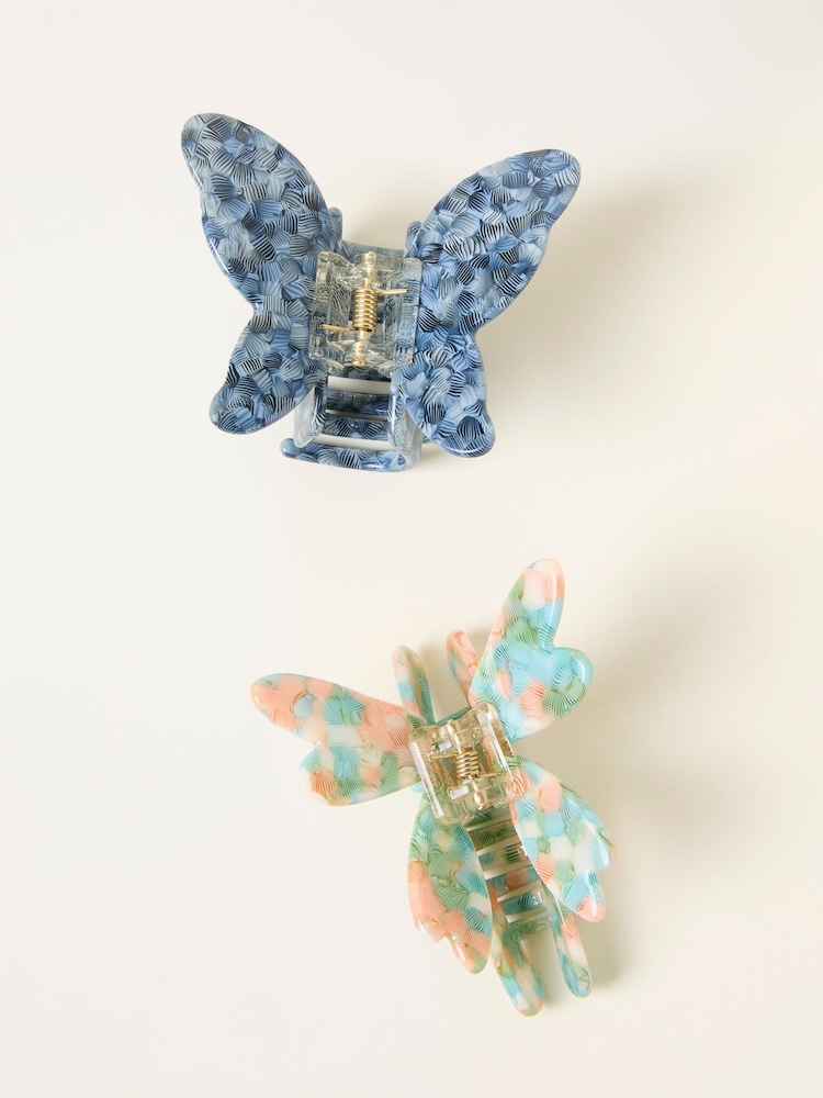 FatFace Multu 2 Pack Butterfly Dragonfly Claw Clips - Image 1 of 2