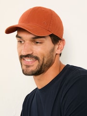 FatFace Burnt Orange Herringbone Baseball Cap - Image 1 of 4