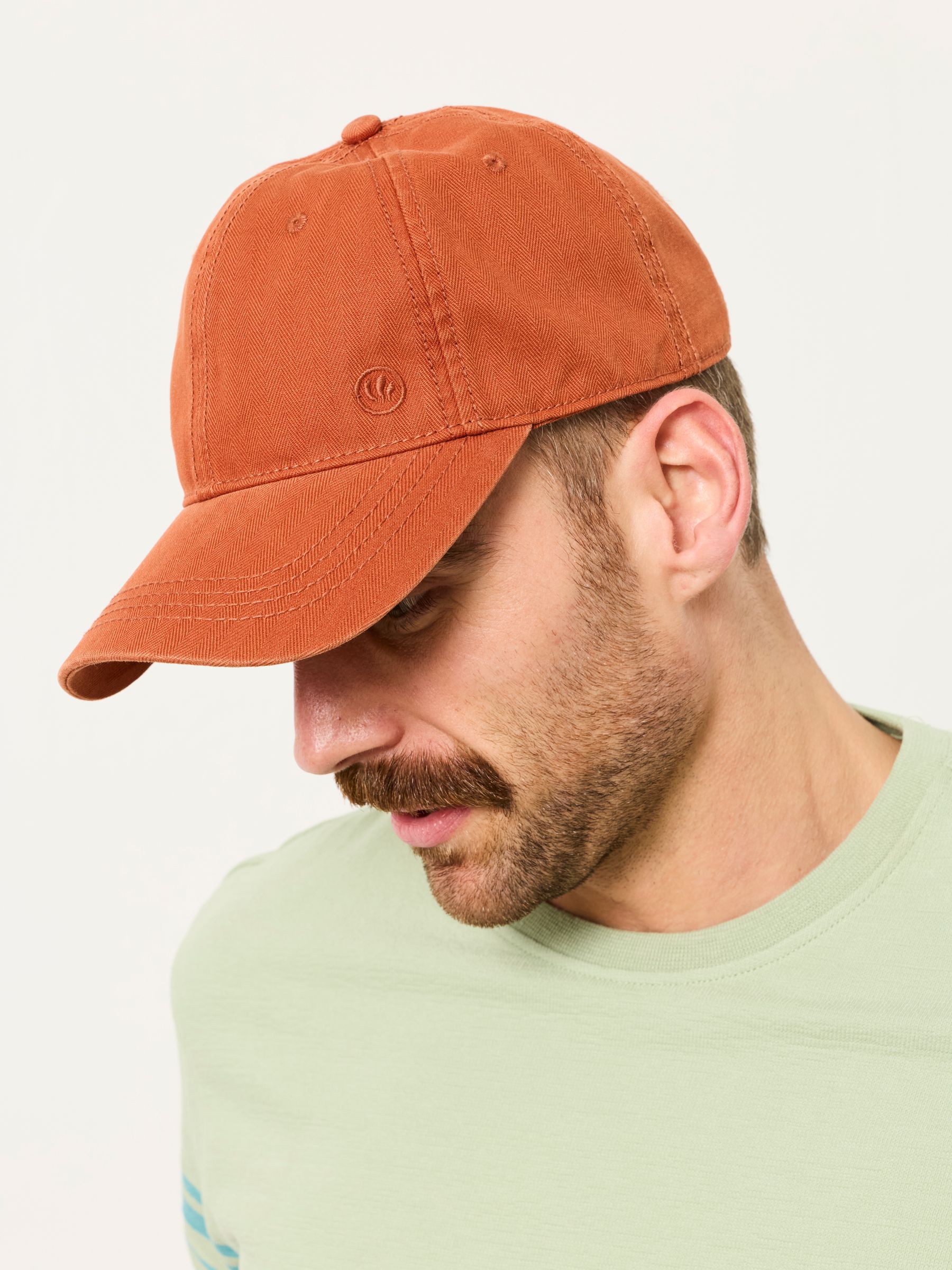 Fatface Burnt Orange Herringbone Baseball Cap