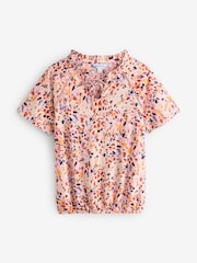 Coral Pink Animal Print Top - Image 1 of 1