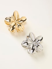 FatFace Multi 2 Pack Metal Flower Claw Clips - Image 1 of 2