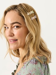 FatFace 2 Pack Heart Hair Slides - 圖片 3/3