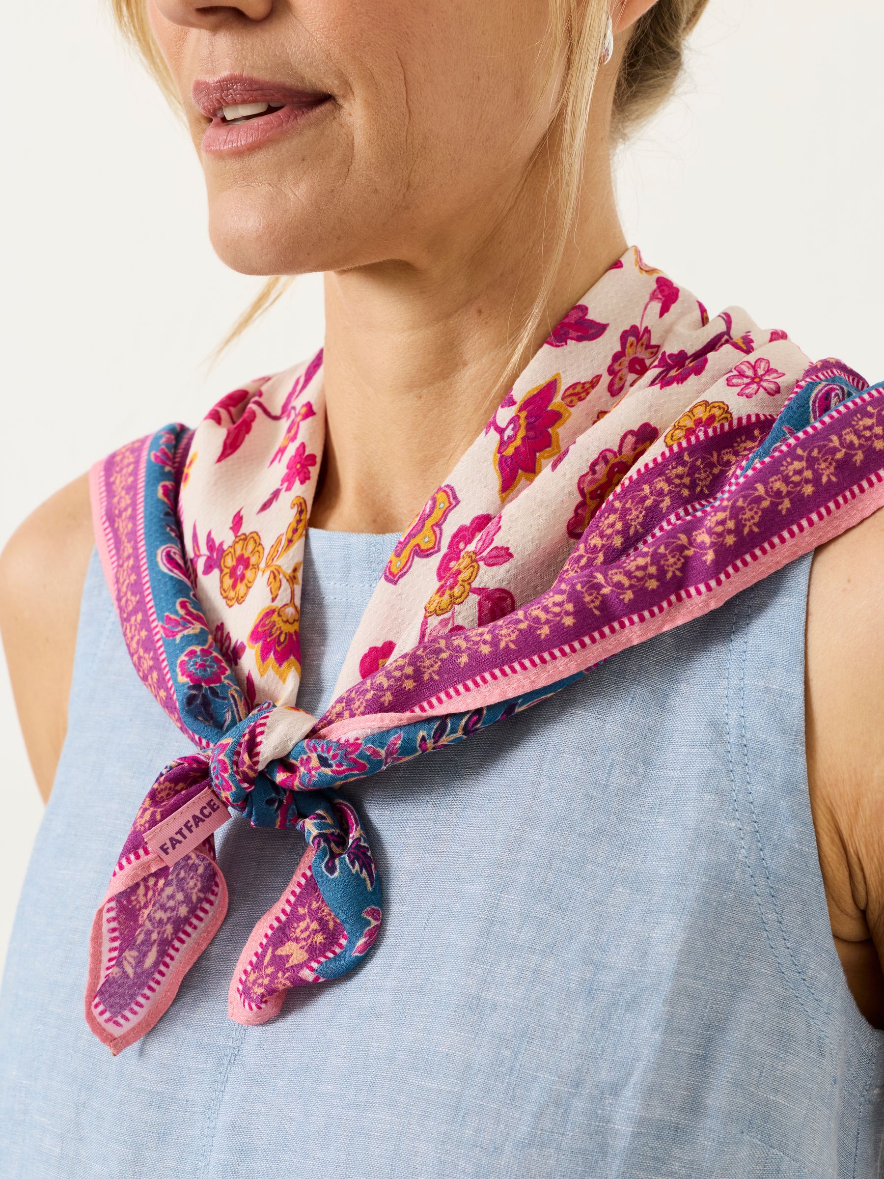 Fat Face - Women's Hair Scarf - Floral - Pink