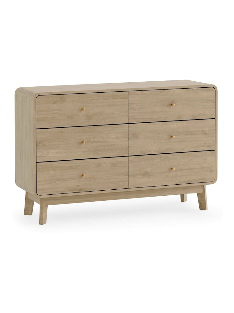 Julian Bowen Beige Ingrid 6 Drawer Dresser - Image 2 of 6