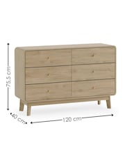 Julian Bowen Beige Ingrid 6 Drawer Dresser - Image 4 of 6