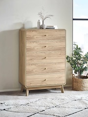 Julian Bowen Beige Ingrid 5 Drawer Chest - Image 1 of 6