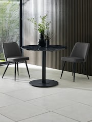 Julian Bowen Black Marble Luca 80 Cm Round Dining Table - Image 1 of 5