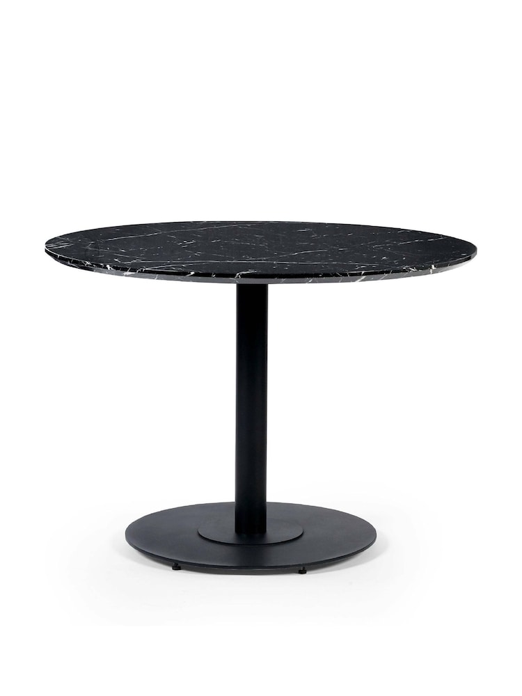 Julian Bowen Black Marble Luca 80 Cm Round Dining Table - Image 2 of 5