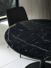 Julian Bowen Black Marble Luca 80 Cm Round Dining Table - Image 3 of 5