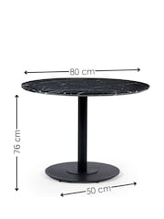 Julian Bowen Black Marble Luca 80 Cm Round Dining Table - Image 4 of 5