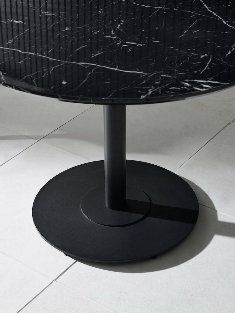Julian Bowen Black Marble Luca 80 Cm Round Dining Table - Image 5 of 5