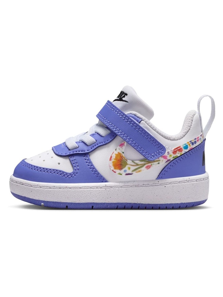 Nike White/Purple Infant Court Borough Low Trainers - Image 2 of 9