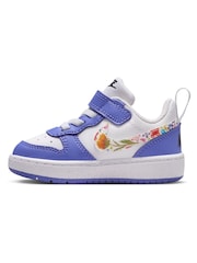 Nike White/Purple Infant Court Borough Low Trainers - Image 4 of 9